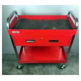 US General Rolling Cart With Single Drawer and Lower Shelf, Approx 35” x 30.5” x 16”, Contents Inclu