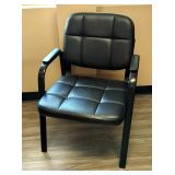 Black Tufted Upholstered Office Chair With Metal Frame 