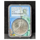 2023 American Eagle $1 Silver Coin, 1oz Fine Silver, Graded MS 70 By NGC 