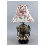 Victorian-Style Spoon Holder Sugar Bowl Table Lamp, Approx 16" x 10", Powers On