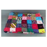 Handmade Square Corduroy Patchwork Quilt, Approx 68" x 50"