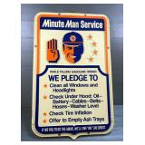 Vintage Union 76 Minute Man Molded Plastic Service Pledge Sign, 45" x 28.5"