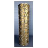 Antique Metal Textile Printing Roller With Geometric Abstract Pattern, Approx 18.5" x 5" 