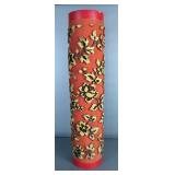 Antique Hand Crafted Wooden And Metal Textile Printing Roller With Floral Pattern, Marked 2343, Appr