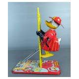 Line Mar Toys Donald Duck Climbing Fireman Tin Lithograph Toy