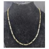Italian 14K Gold 23" Figaro Necklace 