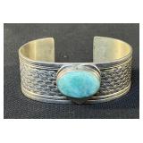 Nicky Butler Numbered Sterling Silver And Turquoise Cuff Bracelet, #23/1000