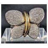 Sterling Silver And Gemstone Butterfly Ring, Size 7 