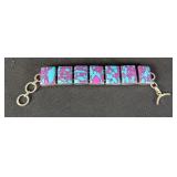 Handcrafted Color Enhanced Jasper Sterling Silver Bracelet, 7.5" 