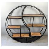 Industrial Style Circular Hanging 6 Tiered Wall Shelf, 34" x 34" x 6.5"