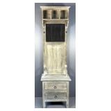 Entryway Hall Tree With Chalkboard, Cubbies And Drawers, 77" x 23" x 16.5" 