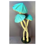 Foam Mushroom Sculpture On Metal Display Stand, Approx 43" x 14" x 27" 
