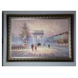 A. Brown Arc De Triomphe Original Painting On Canvas, Framed, 30.5" x 42.25"