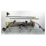 Buckmaster 2000 Compound Bow, Draw Length 31", 60-80 Draw Weight, Fiber Optic Sights, Detachable Qui