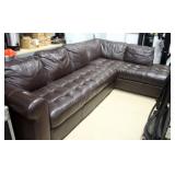  L-Shaped Leather Sectional Sofa, Longest Section is Approx 9