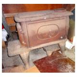 Sears Cast Iron Stove With Chimney 24"T x 32"D x Approx 19"W