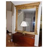 ORNATE MIRROR & DROP SIDE TABLE