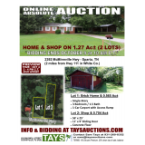 Online Absolute Auction of Brick Home and Shop on 2 Lots