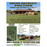 ONLINE ABSOLUTE AUCTION of NICE BRICK HOME and DETACHED GARAGE ON 1 ACRE