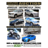ONLINE ABSOLUTE AUCTION of Vehicles  Motorcycle and Boat