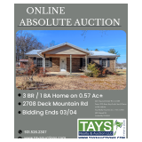 Online Absolute Auction: 3 BR 1 BA Home on 0.57 Ac
