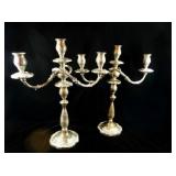 PAIR STERLING SILVER CANDELABRA