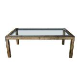 BERNHARD ROHNE MASTERCRAFT ETCHED BRASS AND ENAMEL DINING TABLE