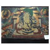 COLLECTION OF SINO TIBETAN THANGKAS ON LEATHER OR LINEN, 4O AVAILABLE, SOLD SEPARATELY