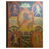 COLLECTION OF SINO TIBETAN THANGKAS ON LEATHER OR LINEN, 4O AVAILABLE, SOLD SEPARATELY