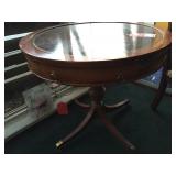 Leather top accent tables