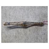 14k Sapphire Bar Pin Ca. 1890