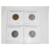 4 - Indian Head Pennies