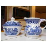 Blue Willow Sugar & Creamer