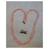 Coral Necklace & Earrings