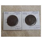 1836 & 1839 Large Cent