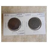 1841 & 1844 Large Cent