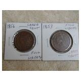 1853 & 1856 Large Cent