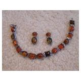 Amber Bracelet & Earrings