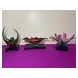 Vtg Japanese Dolls Art Glass Original Art Carlos Dias Cuff