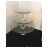 Glass tiered plates