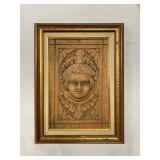 P19--framed wooden panel, antique P19--framed wooden panel, antique