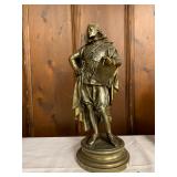 P49--bronze statue of an Elizabethan gentleman, late 19th/early 20th C, Continental--$300