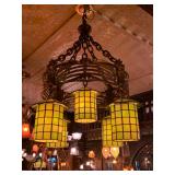 W1353--green slag glass fixture by Handel--$3800 W1353--green slag glass fixture by Handel--$3800