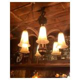 M0398--French Deco light fixture with ostrich feather motif--$1500