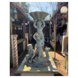 copper garden statue, 53", 3 boys with a shell--$2000