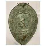 P36--antique copper shield, Perseus and Medusa, approx 20"