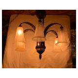 M0398--French Deco light fixture with ostrich feather motif--$1500