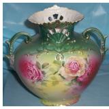 painted czech vase 1900