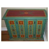 Milk painted cabinet