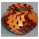 artist made reticulated wood vase